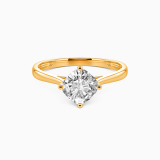 1 Carat Round Cut Moissanite Solitaire Ring in Rose Gold