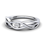 Load image into Gallery viewer, 0.70 Carat Round Shape Solitaire Twisted Moissanite Ring in White Gold
