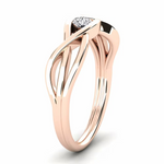 Load image into Gallery viewer, 0.70 Carat Round Shape Solitaire Twisted Moissanite Ring in White Gold
