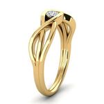 Load image into Gallery viewer, 0.70 Carat Round Shape Solitaire Twisted Moissanite Ring in White Gold
