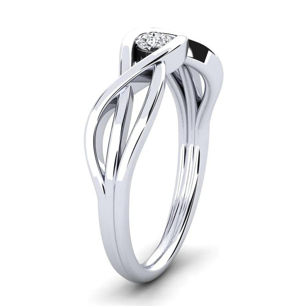 0.70 Carat Round Shape Solitaire Twisted Moissanite Ring in White Gold