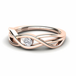Load image into Gallery viewer, 0.70 Carat Round Shape Solitaire Twisted Moissanite Ring in White Gold

