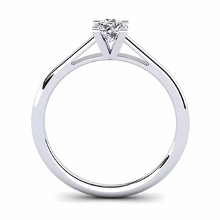 1 Carat Round Cut Bridge Set Solitaire Moissanite Ring in Yellow Gold