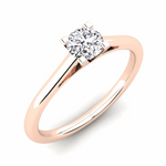 Load image into Gallery viewer, 1 Carat Round Cut Bridge Set Solitaire Moissanite Ring in Yellow Gold
