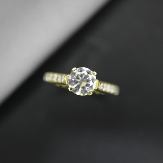 1.5 Ct Solitaire Moissanite Ring in White Gold