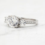 Load image into Gallery viewer, 2 Ct Round three stone moissanite ring in sterling silver
