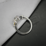Load image into Gallery viewer, 3 Carat Round And Trillion Cut Moissanite Three Stone Ring
