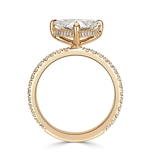 2.50 Carat Trillion Shape Pointed Prong Moissanite Ring in Yellow Gold