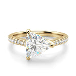 Load image into Gallery viewer, 2.50 Ct Trillion Shape East West Moissanite Ring in Yellow Gold
