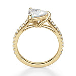 Load image into Gallery viewer, 2.50 Ct Trillion Shape East West Moissanite Ring in Yellow Gold
