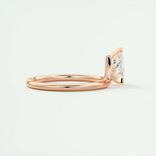 1.50 Carat Trillion Cut Moissanite Solitaire Ring in Rose Gold