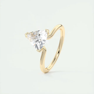 1.50 Carat Trillion Cut Moissanite Solitaire Ring in Rose Gold