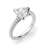 Load image into Gallery viewer, 2.50 Ct Trillion Shape East West Moissanite Ring in Yellow Gold
