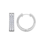 Load image into Gallery viewer, 0.90 Ct Round Cut Two Row Prong Set Moissanite Hoop Earrings for Unisex
