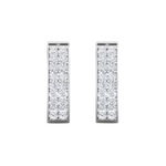 Load image into Gallery viewer, 0.90 Ct Round Cut Two Row Prong Set Moissanite Hoop Earrings for Unisex
