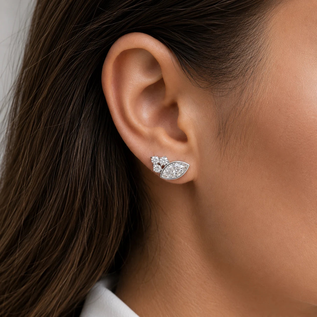 Earrings Studs Marquise Design