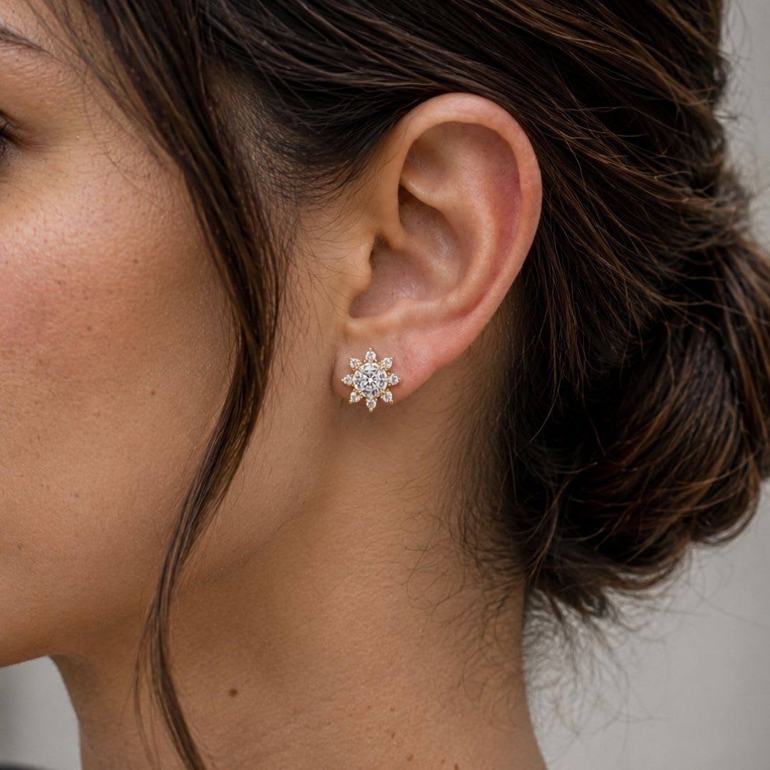 Sunburst stud earrings