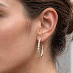 Load image into Gallery viewer, Pave Hoop Earrings
