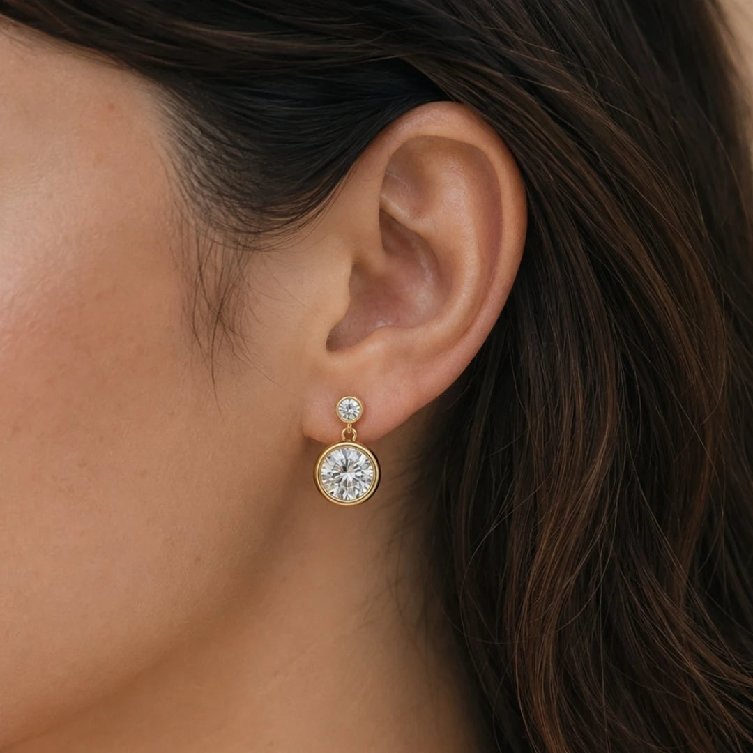 Moissanite drop earrings