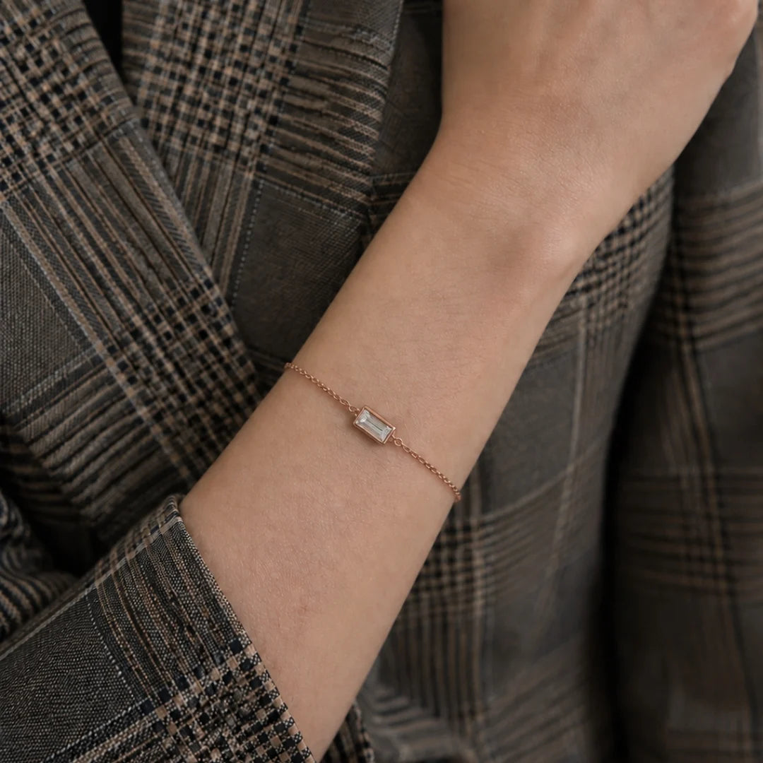 Baguette cut solitaire bracelet