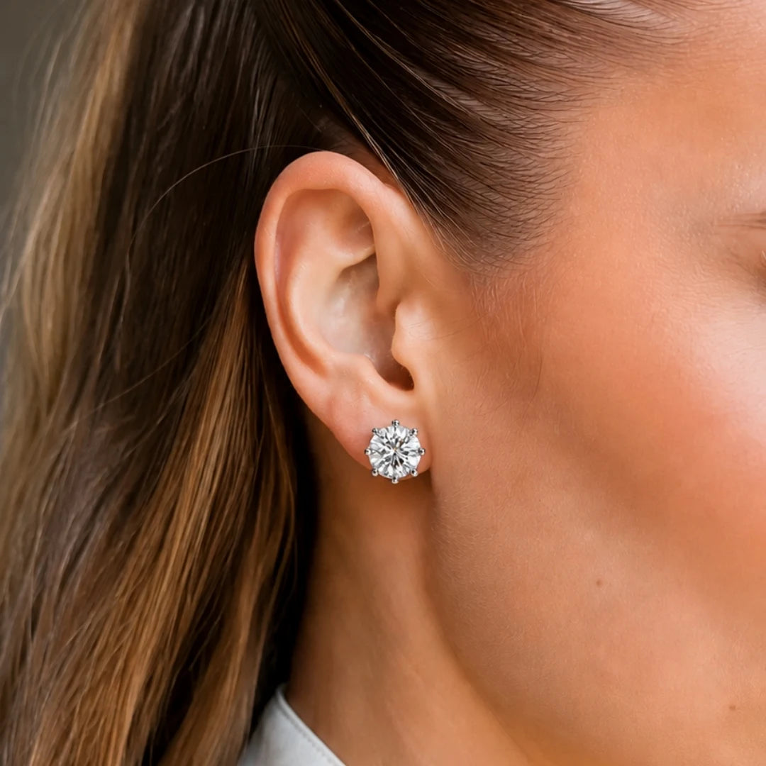 Boucles d'oreilles serties à griffes