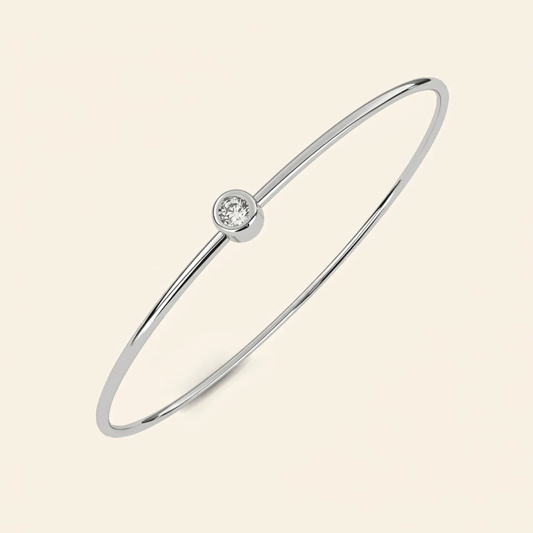 Bezel Set Bangle Bracelet