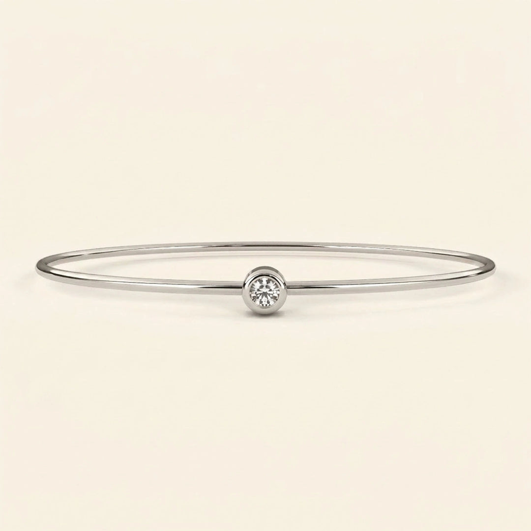 Bezel Set Bangle Bracelet