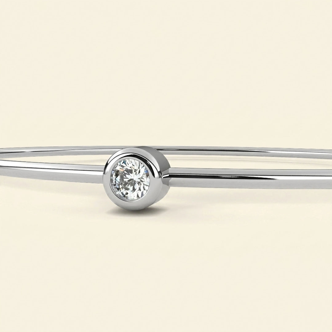 Bezel Set Bangle Bracelet