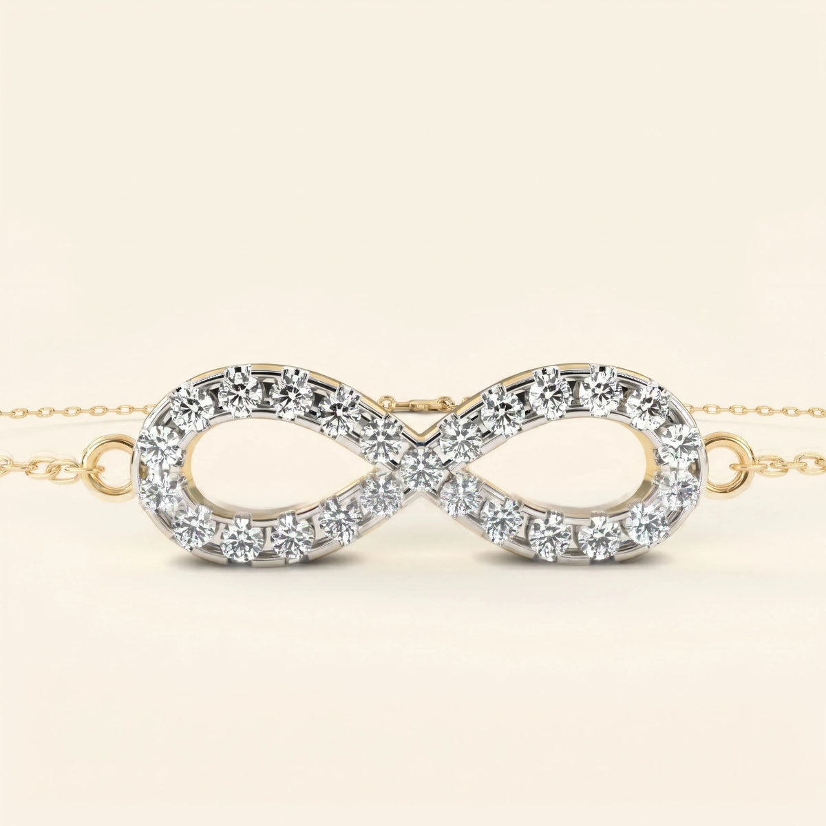 Close up view of infinity bracelet for women