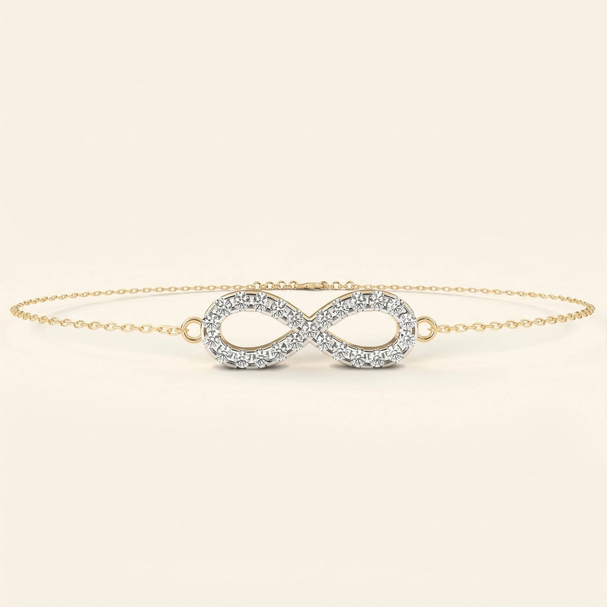 Front view of infinity bracelet for women
