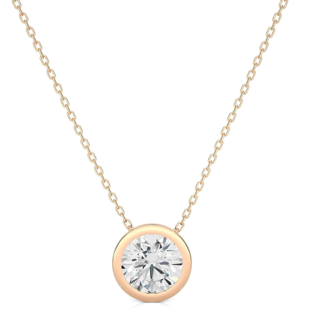 1.50 Ct Bezel Round Stone Moissanite Pendant In Silver
