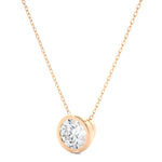 Load image into Gallery viewer, 1.50 Ct Bezel Round Stone Moissanite Pendant In Rose Gold
