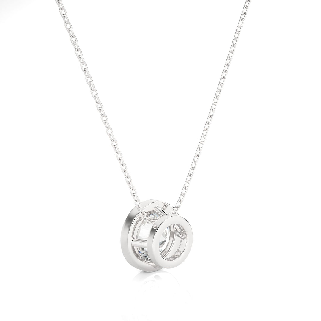 1.50 Ct Bezel Round Stone Moissanite Pendant In Silver
