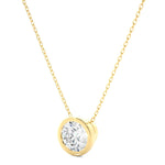 Load image into Gallery viewer, 1.50 Ct Bezel Round Stone Moissanite Pendant In Yellow Gold
