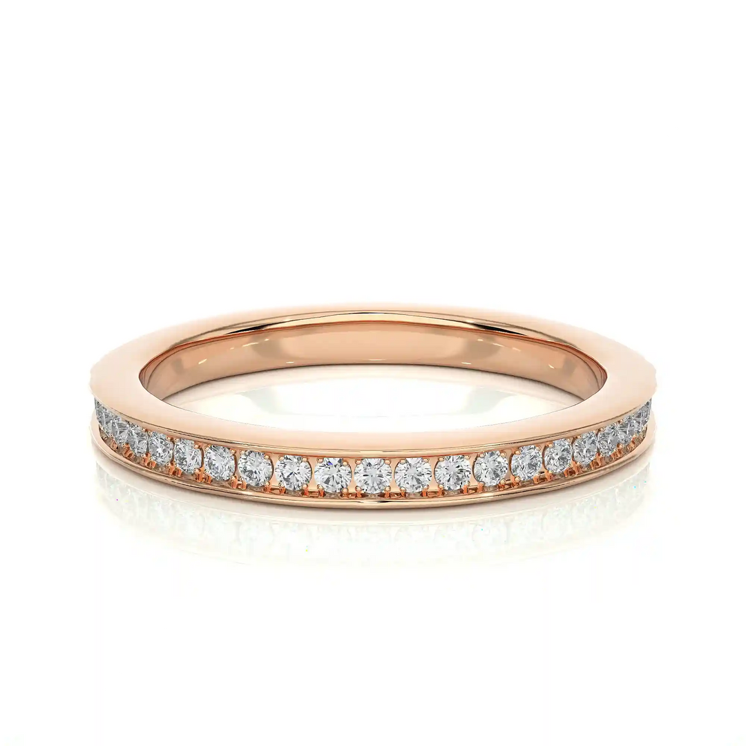 1.30 mm Moissanite Channel Setting Ring rose gold