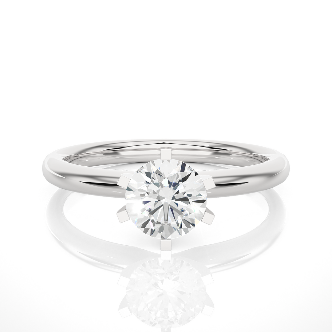 1.50 Carat Round Cut Moissanite Solitaire Engagement Ring In White Gold
