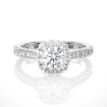 Load image into Gallery viewer, 1.50 Carat Round Moissanite Halo Engagement Ring In Yellow Gold

