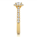 Load image into Gallery viewer, 1.50 Carat Round Moissanite Halo Engagement Ring In Yellow Gold
