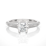 Load image into Gallery viewer, 1 Ct Round Cut Moissanite Two Row Accent Engagement Ring In White Gold
