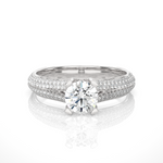 Load image into Gallery viewer, 1.50 Ct Round Moissanite Split Shank Engagement Ring In White Gold
