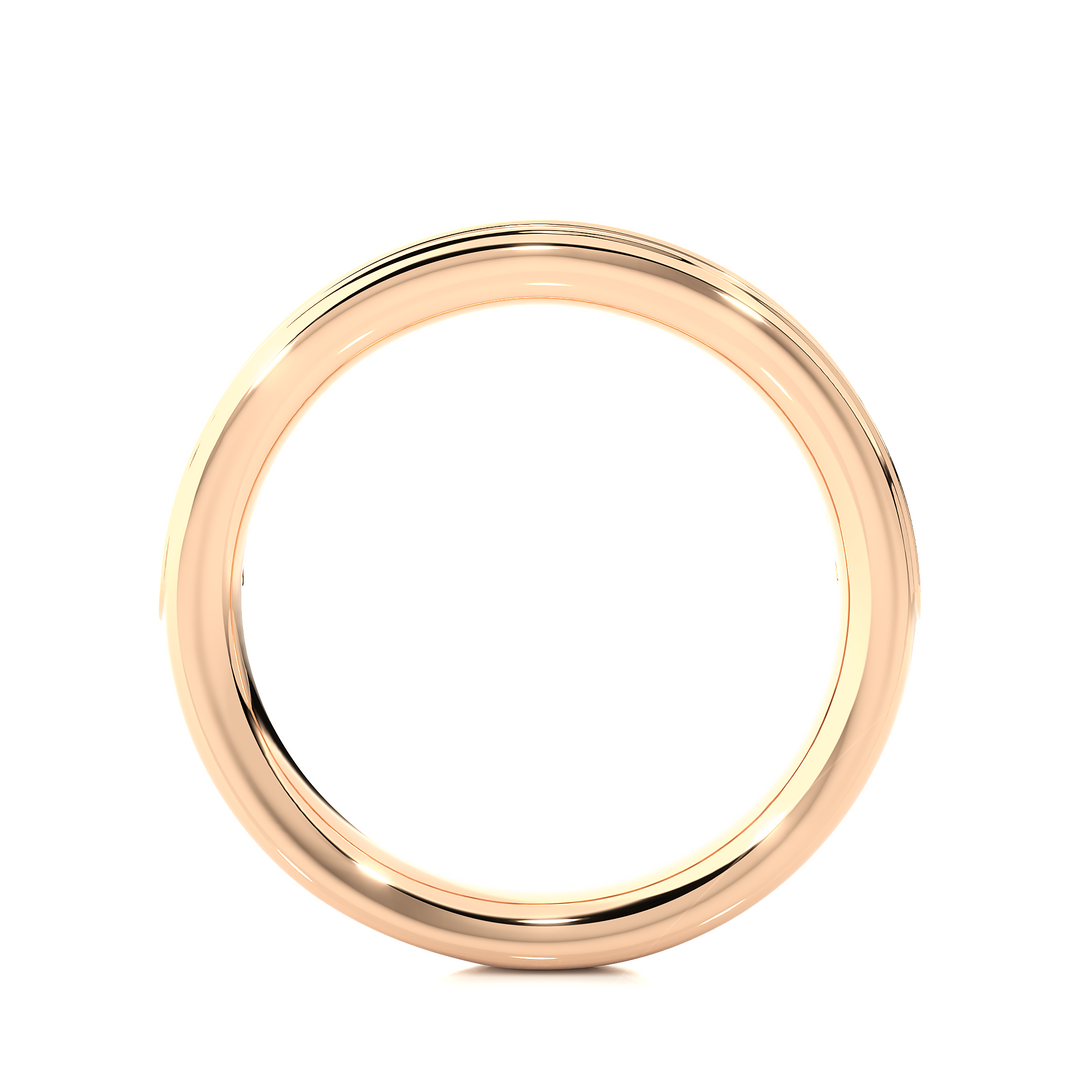 1.90 Mm Pave Set Round Moissanite Wedding Band In Rose Gold Loose Moissanite