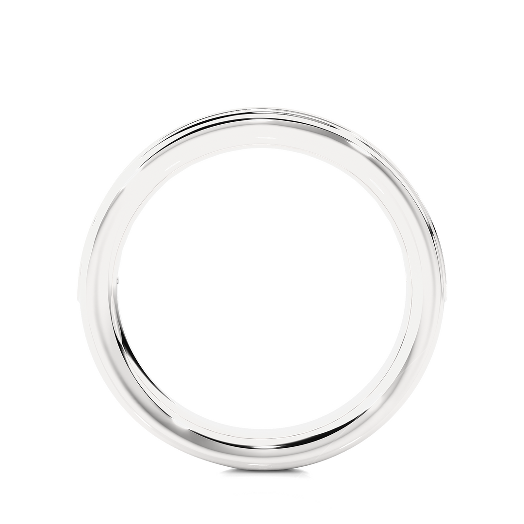 1.90 Mm Pave Set Round Moissanite Wedding Band In White Gold Loose Moissanite