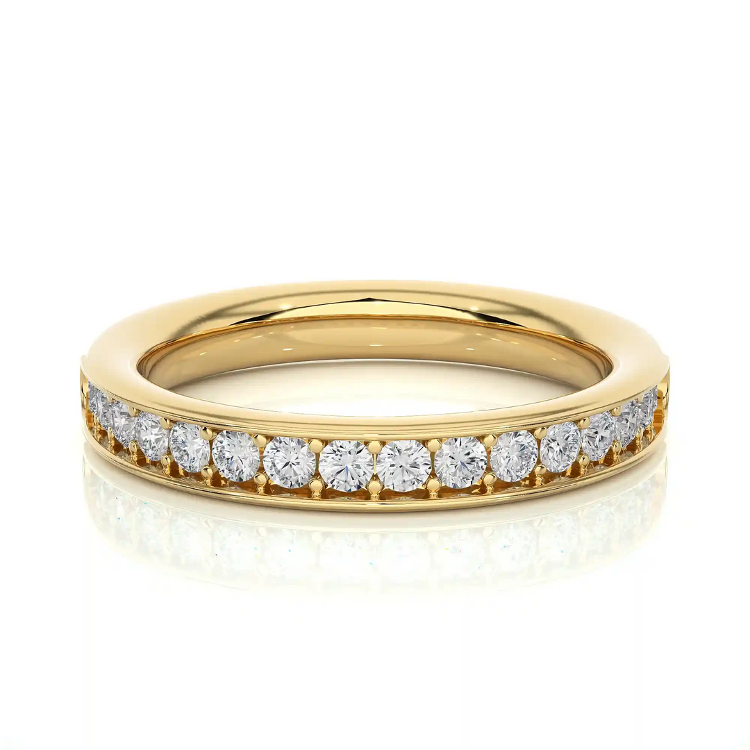 1.90mm Moissanite Engagement Band yellow gold