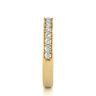 1.90mm Moissanite Pave Band in Yellow Gold