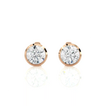 Load image into Gallery viewer, Front view of 1 Carat Bezel Setting Moissanite Stud Earrings in Rose Gold shows sparkle and smooth edges.
