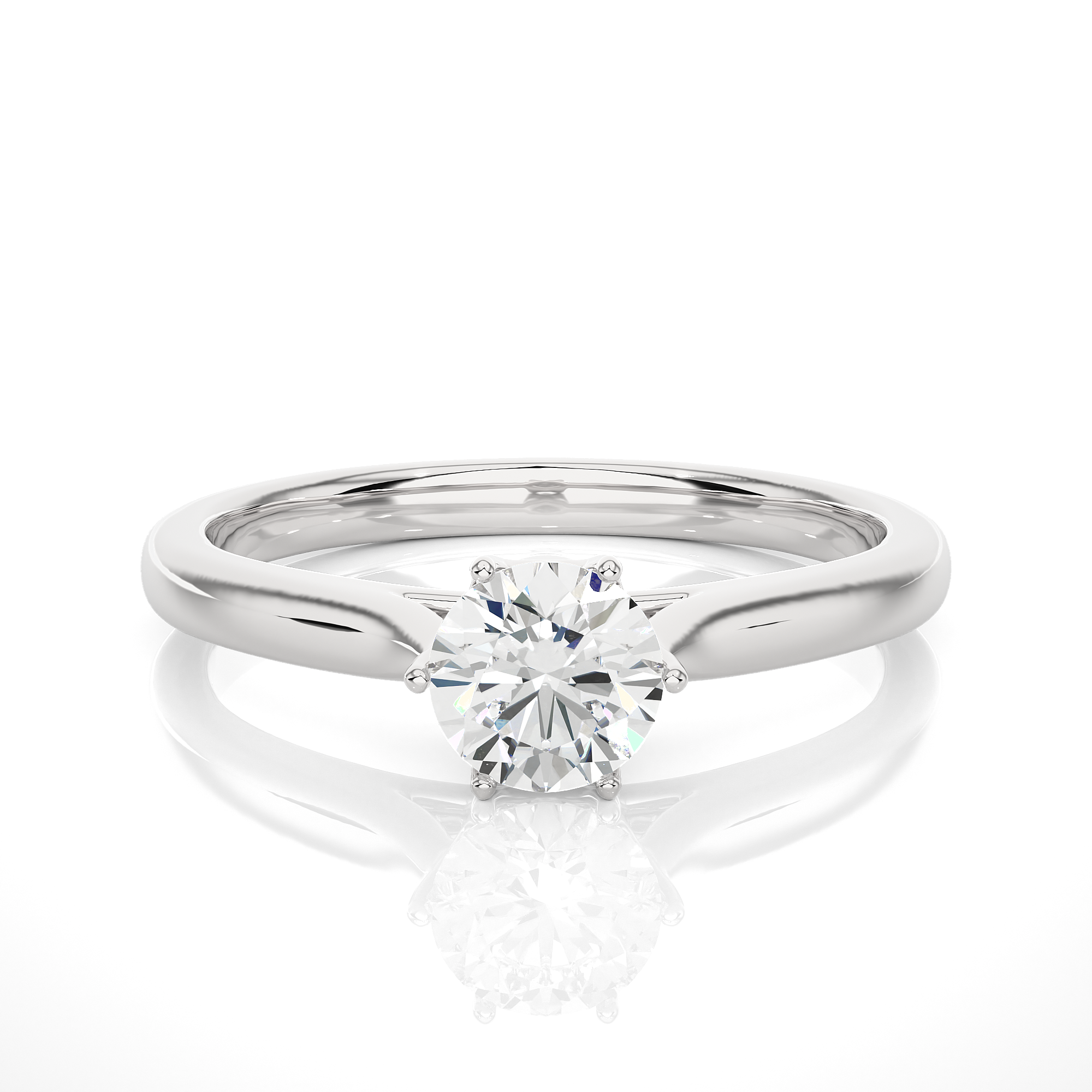 Bague Solitaire Argent Avec Diamant Et Moissanite - Neuf Sans Emballage