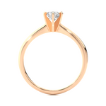 Load image into Gallery viewer, Side profile of 1 Carat Six Prong Solitaire Moissanite Ring in Rose Gold, highlighting the prong setting.
