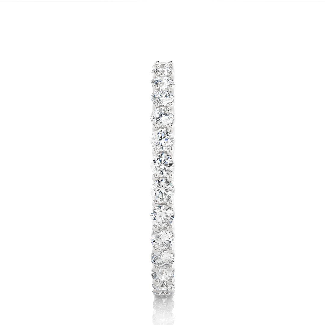 2.00 Mm Round Moissanite Shared Prong Eternity Band In White Gold