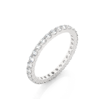 2.00mm Round Stone Moissanite Eternity Band in White Gold