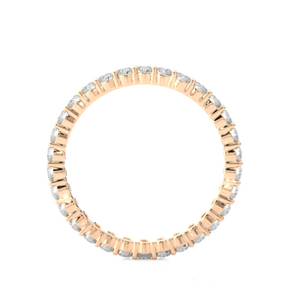 2.00mm Round Stone Moissanite Eternity Band in Rose Gold